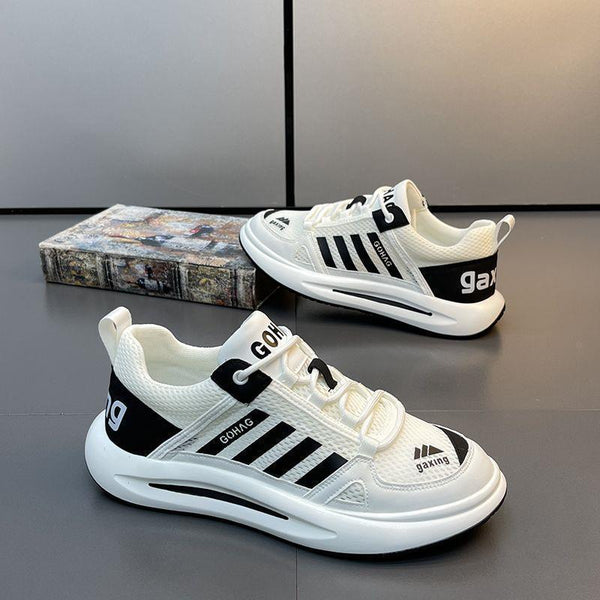 Zapatos de hombre 2025 nuevo otoño transpirable malla superior marca de moda premium sentido versátil deportivo casual plataforma gruesa gump daddy zapatos